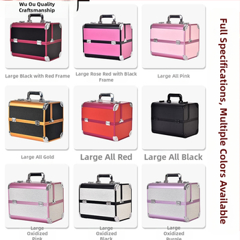 Kaasaskantav suure mahutavusega meigikarp, professionaalne maniküüri ja ripsmete poolpüsiv tätoveeringu tööriistakast, meigikunstnik ja meigi hoiukarp