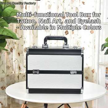 Kaasaskantav suure mahutavusega meigikarp, professionaalne maniküüri ja ripsmete poolpüsiv tätoveeringu tööriistakast, meigikunstnik ja meigi hoiukarp