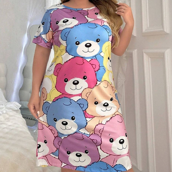 Naiste pluss-suuruses mööblipidžaama kleit T-särk seelik väliskaubandus Amazoni naiste piiriülene Euroopa ja Ameerika trükitud öösärk