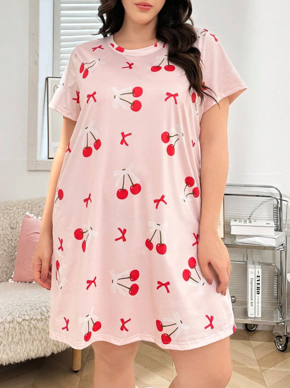 Naiste pluss-suuruses mööblipidžaama kleit T-särk seelik väliskaubandus Amazoni naiste piiriülene Euroopa ja Ameerika trükitud öösärk