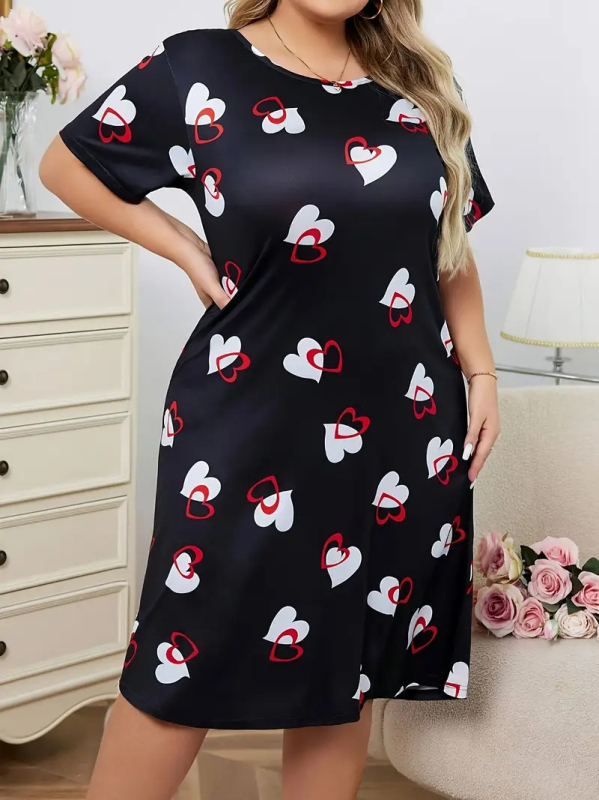 Naiste pluss-suuruses mööblipidžaama kleit T-särk seelik väliskaubandus Amazoni naiste piiriülene Euroopa ja Ameerika trükitud öösärk