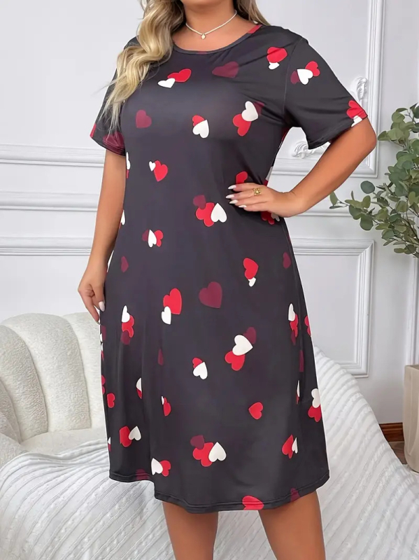 Naiste pluss-suuruses mööblipidžaama kleit T-särk seelik väliskaubandus Amazoni naiste piiriülene Euroopa ja Ameerika trükitud öösärk