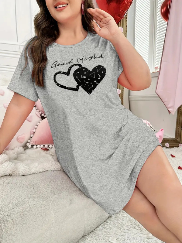 Naiste pluss-suuruses mööblipidžaama kleit T-särk seelik väliskaubandus Amazoni naiste piiriülene Euroopa ja Ameerika trükitud öösärk