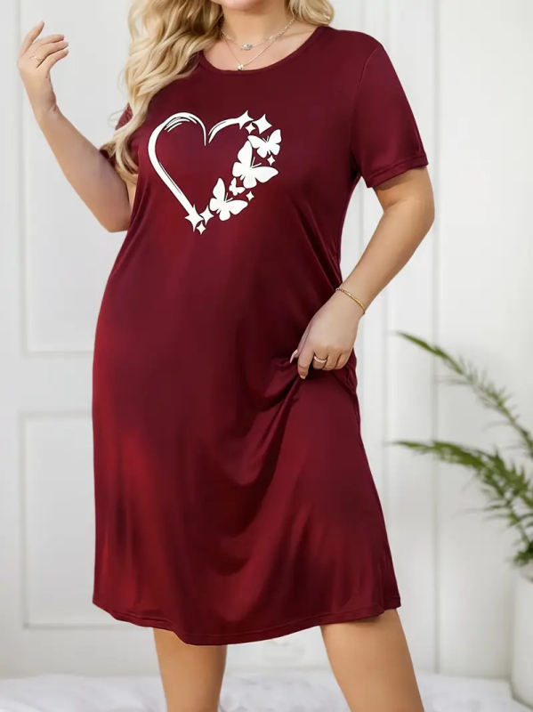 Naiste pluss-suuruses mööblipidžaama kleit T-särk seelik väliskaubandus Amazoni naiste piiriülene Euroopa ja Ameerika trükitud öösärk