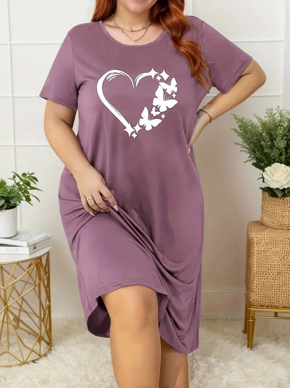 Naiste pluss-suuruses mööblipidžaama kleit T-särk seelik väliskaubandus Amazoni naiste piiriülene Euroopa ja Ameerika trükitud öösärk