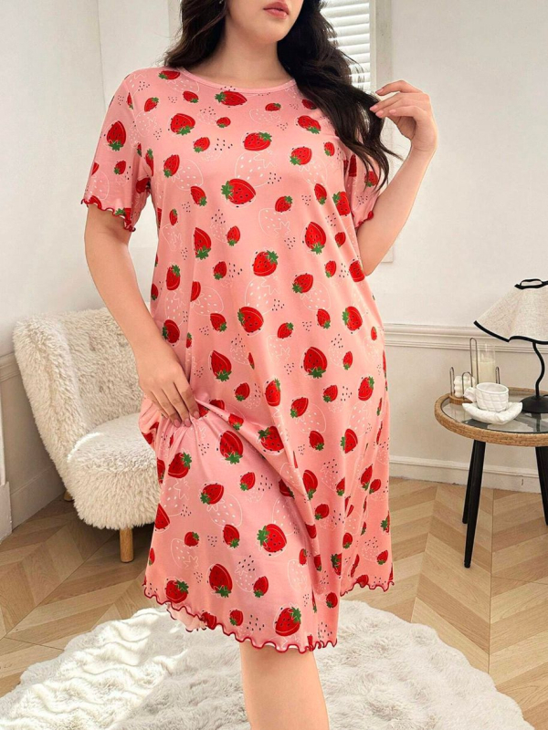 Naiste pluss-suuruses mööblipidžaama kleit T-särk seelik väliskaubandus Amazoni naiste piiriülene Euroopa ja Ameerika trükitud öösärk