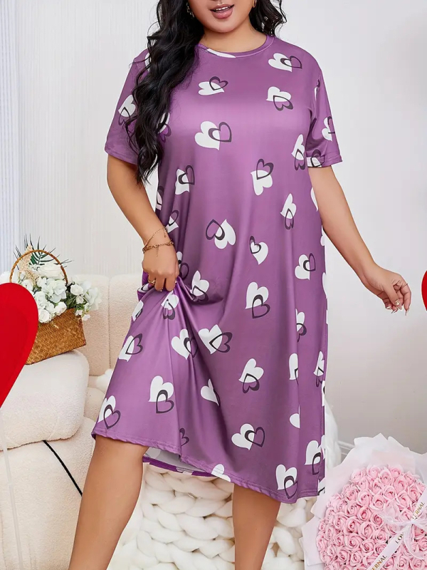 Naiste pluss-suuruses mööblipidžaama kleit T-särk seelik väliskaubandus Amazoni naiste piiriülene Euroopa ja Ameerika trükitud öösärk