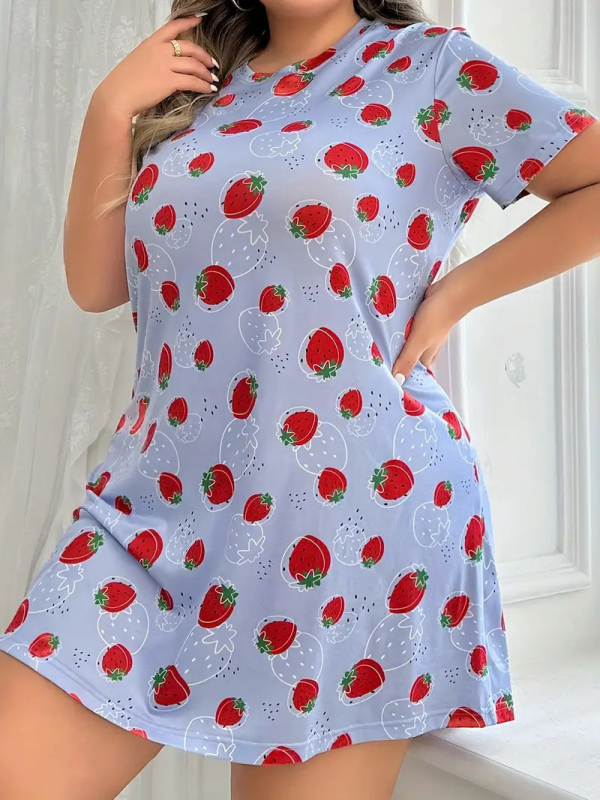 Naiste pluss-suuruses mööblipidžaama kleit T-särk seelik väliskaubandus Amazoni naiste piiriülene Euroopa ja Ameerika trükitud öösärk