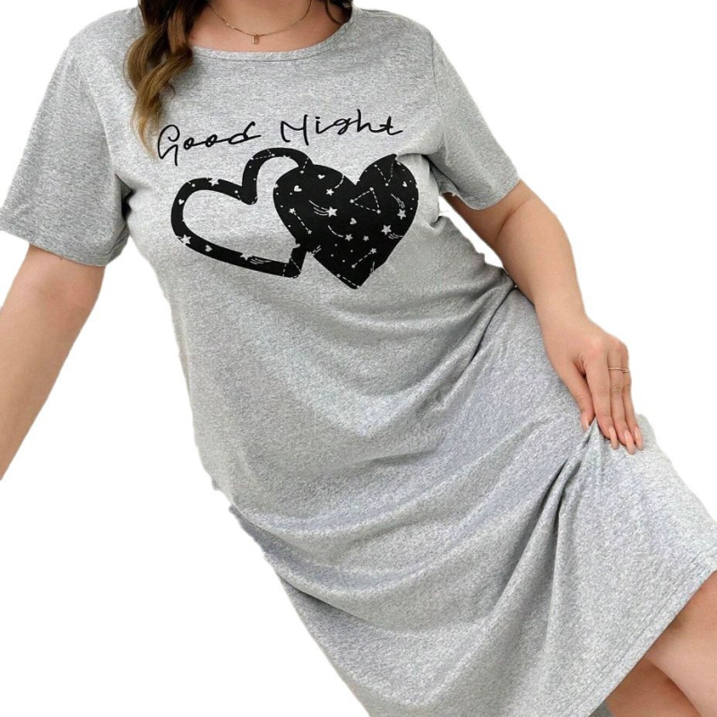 Naiste pluss-suuruses mööblipidžaama kleit T-särk seelik väliskaubandus Amazoni naiste piiriülene Euroopa ja Ameerika trükitud öösärk