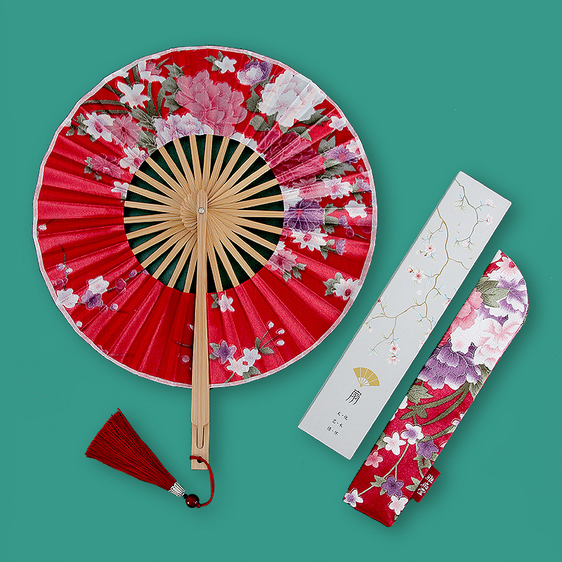 Antiikne väike ümmargune kokkupandav daamide tuuleveski ventilaator Hiina stiilis retro väike ventilaator suvine kingitus kokkupandav ventilaator hulgimüük