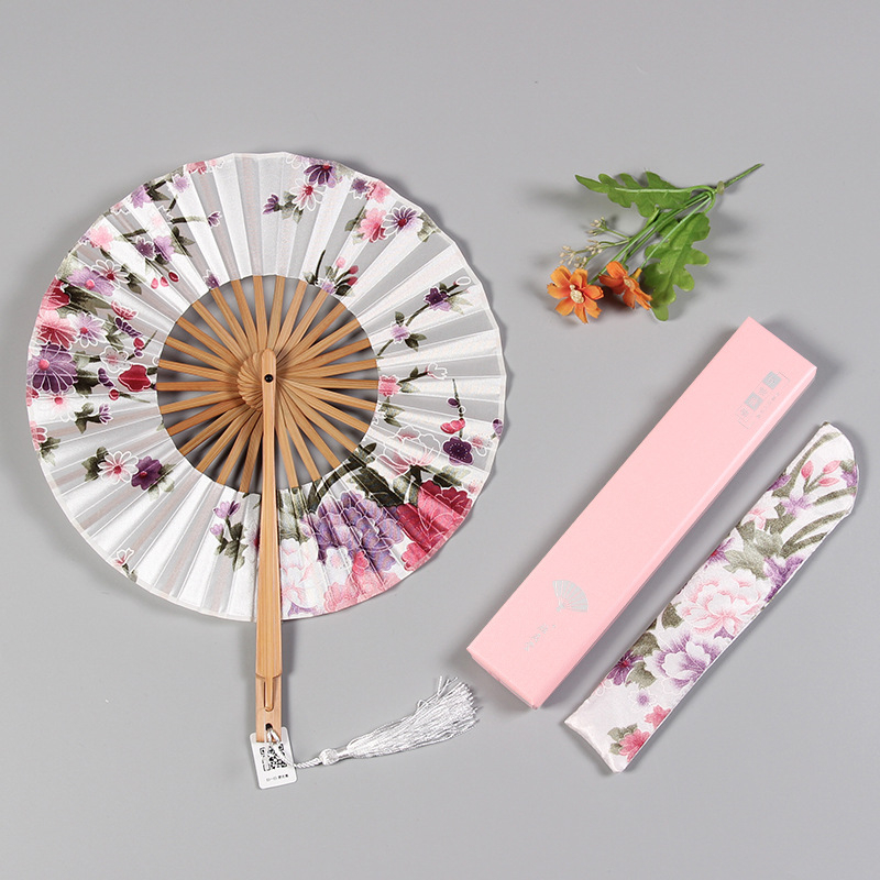 Античен малък кръгъл вентилатор сгъваем дамски вентилатор за вятърна мелница китайски ретро малък вентилатор летен подарък сгъваем вентилатор на едро