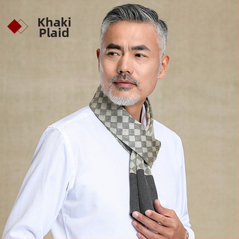 100% zīdkoka zīda vīriešu šalle, divslāņu zīda šalle, rūtaina, vīriešu angļu stila pusmūža un vecu vīriešu šalle, rudens un ziemas plāna