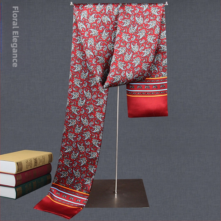 100% zīdkoka zīda vīriešu šalle, divslāņu zīda šalle, rūtaina, vīriešu angļu stila pusmūža un vecu vīriešu šalle, rudens un ziemas plāna