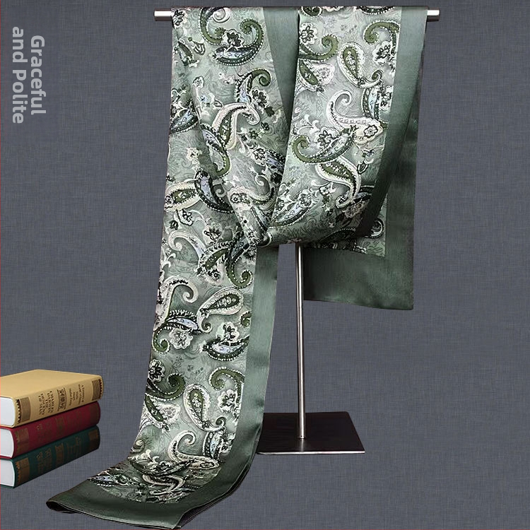 100% zīdkoka zīda vīriešu šalle, divslāņu zīda šalle, rūtaina, vīriešu angļu stila pusmūža un vecu vīriešu šalle, rudens un ziemas plāna