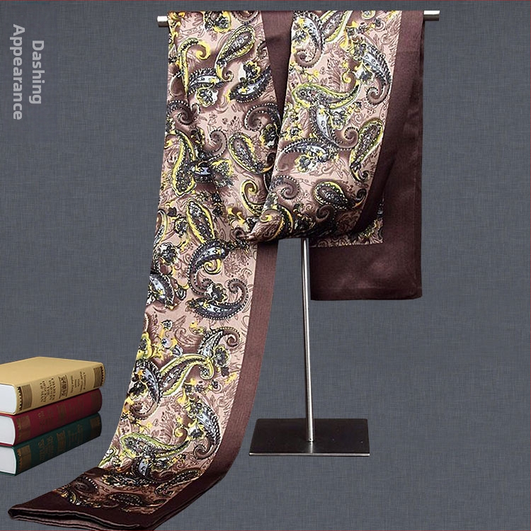 100% zīdkoka zīda vīriešu šalle, divslāņu zīda šalle, rūtaina, vīriešu angļu stila pusmūža un vecu vīriešu šalle, rudens un ziemas plāna