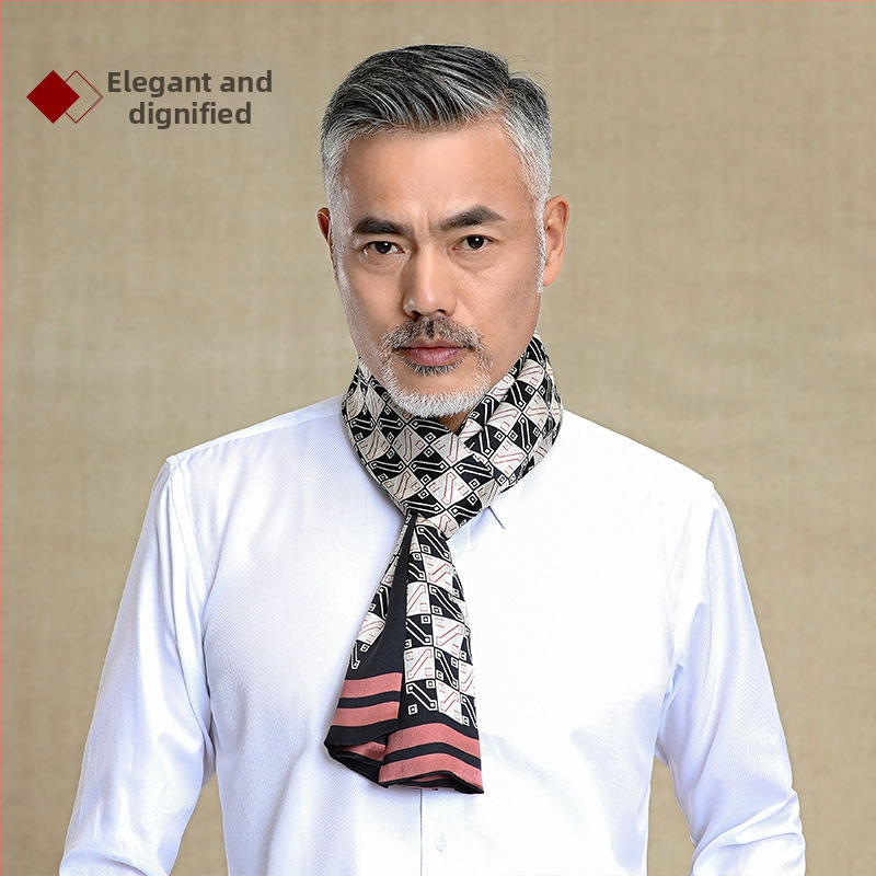 100% zīdkoka zīda vīriešu šalle, divslāņu zīda šalle, rūtaina, vīriešu angļu stila pusmūža un vecu vīriešu šalle, rudens un ziemas plāna