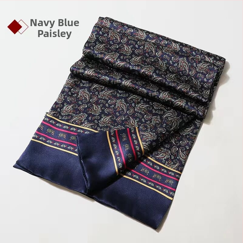 100% zīdkoka zīda vīriešu šalle, divslāņu zīda šalle, rūtaina, vīriešu angļu stila pusmūža un vecu vīriešu šalle, rudens un ziemas plāna