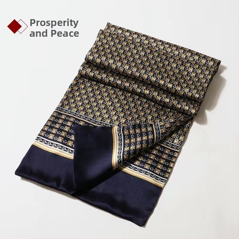 100% zīdkoka zīda vīriešu šalle, divslāņu zīda šalle, rūtaina, vīriešu angļu stila pusmūža un vecu vīriešu šalle, rudens un ziemas plāna