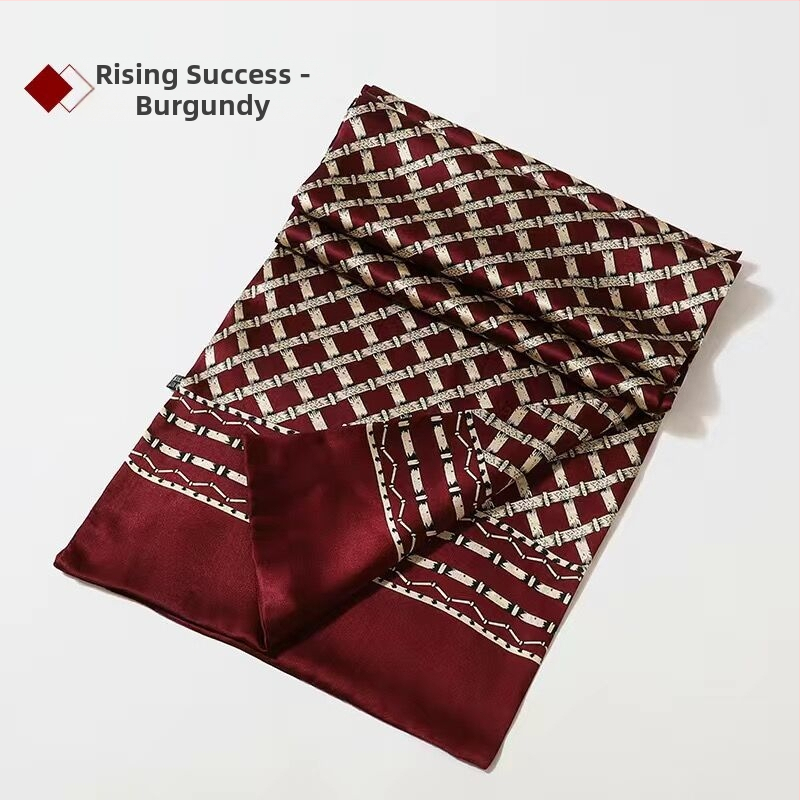 100% zīdkoka zīda vīriešu šalle, divslāņu zīda šalle, rūtaina, vīriešu angļu stila pusmūža un vecu vīriešu šalle, rudens un ziemas plāna