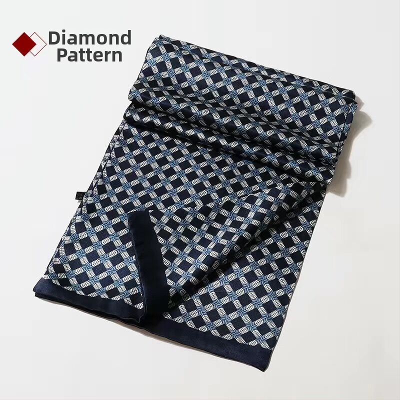 100% zīdkoka zīda vīriešu šalle, divslāņu zīda šalle, rūtaina, vīriešu angļu stila pusmūža un vecu vīriešu šalle, rudens un ziemas plāna