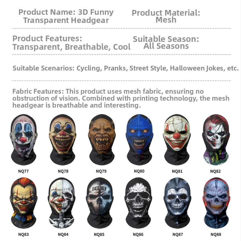 Vianočná halloweenská vtipná karnevalová pokrývka hlavy, maska zlého klauna pľujúceho krv, pokrývka hlavy s červeným nosom