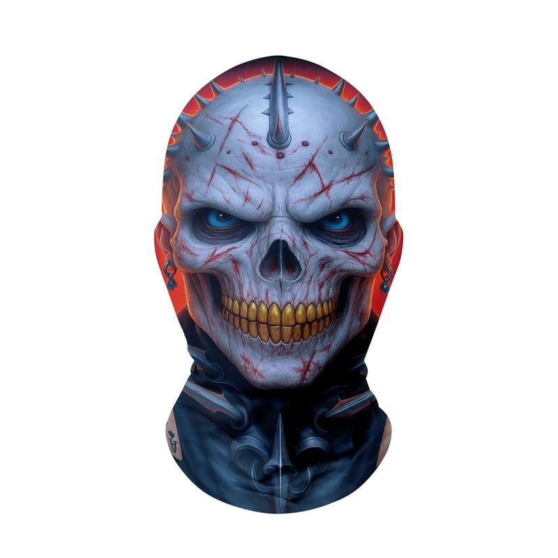 Piiriülene halloweeni jõulude ajal naljakas karnevali peakate, kuri verd sülitav klounimask, punase ninaga peakate