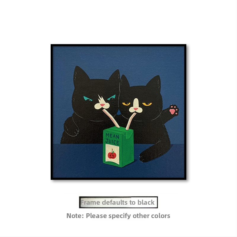 Холна висяща картина с карикатура, сладка карикатура, забавни инсайдове с животни, котка, детска стая, спалня, декоративен стенопис.