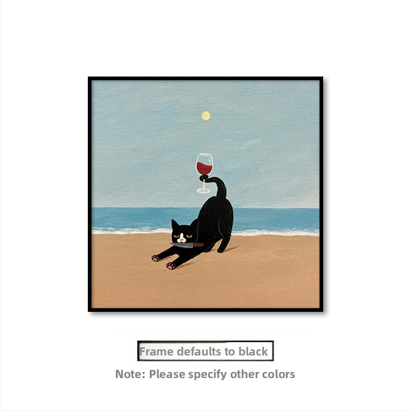 Холна висяща картина с карикатура, сладка карикатура, забавни инсайдове с животни, котка, детска стая, спалня, декоративен стенопис.