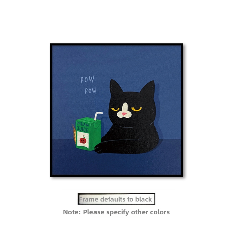 Холна висяща картина с карикатура, сладка карикатура, забавни инсайдове с животни, котка, детска стая, спалня, декоративен стенопис.