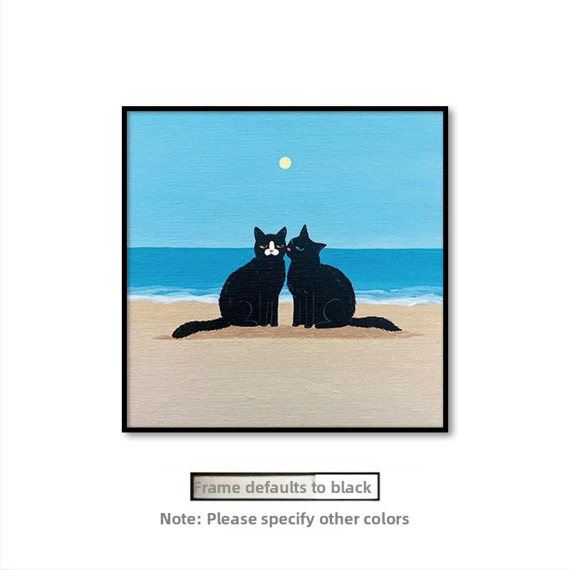 Холна висяща картина с карикатура, сладка карикатура, забавни инсайдове с животни, котка, детска стая, спалня, декоративен стенопис.