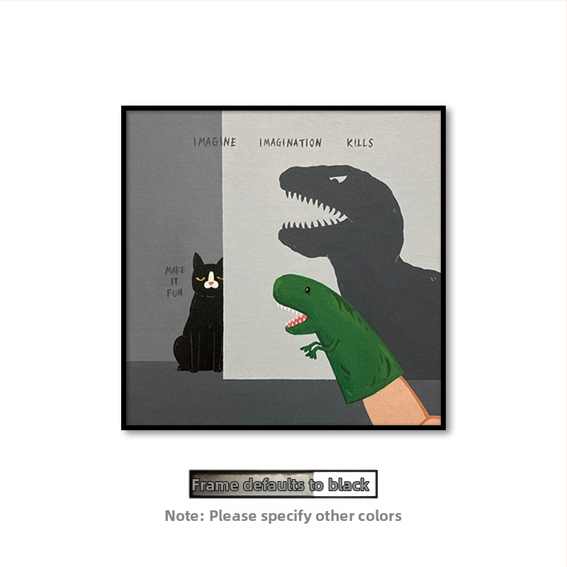 Холна висяща картина с карикатура, сладка карикатура, забавни инсайдове с животни, котка, детска стая, спалня, декоративен стенопис.