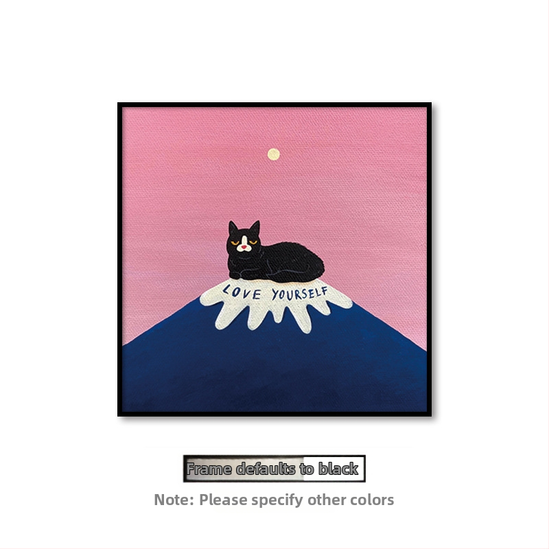 Холна висяща картина с карикатура, сладка карикатура, забавни инсайдове с животни, котка, детска стая, спалня, декоративен стенопис.