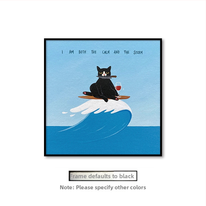 Холна висяща картина с карикатура, сладка карикатура, забавни инсайдове с животни, котка, детска стая, спалня, декоративен стенопис.