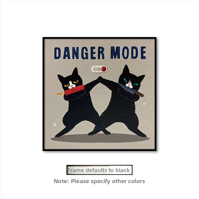 Холна висяща картина с карикатура, сладка карикатура, забавни инсайдове с животни, котка, детска стая, спалня, декоративен стенопис.