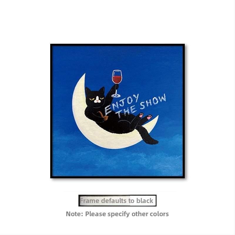 Холна висяща картина с карикатура, сладка карикатура, забавни инсайдове с животни, котка, детска стая, спалня, декоративен стенопис.