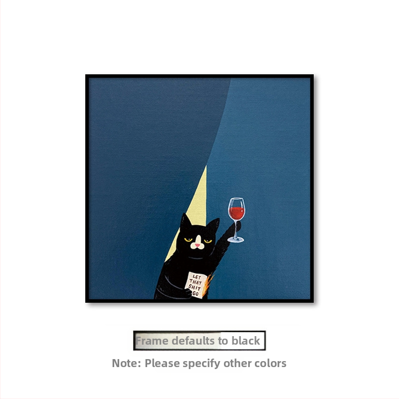 Холна висяща картина с карикатура, сладка карикатура, забавни инсайдове с животни, котка, детска стая, спалня, декоративен стенопис.