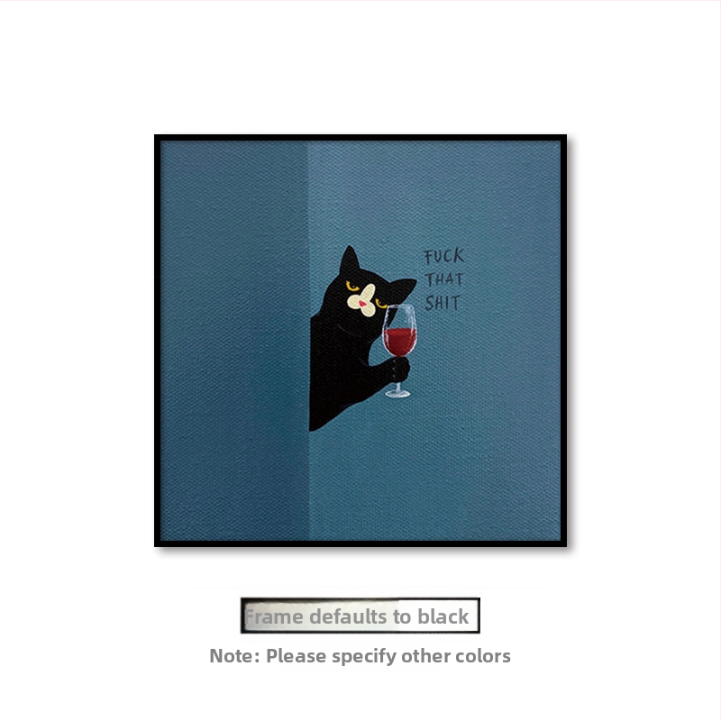 Холна висяща картина с карикатура, сладка карикатура, забавни инсайдове с животни, котка, детска стая, спалня, декоративен стенопис.