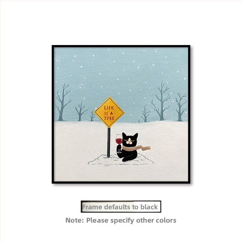 Холна висяща картина с карикатура, сладка карикатура, забавни инсайдове с животни, котка, детска стая, спалня, декоративен стенопис.