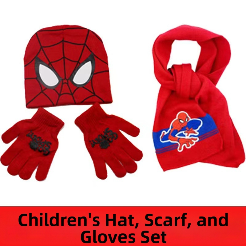 Uus Ämblikmehe laste kootud müts, soojad kindad, Marveli multifilm ja televisioon, mis ümbritsevad sügist ja talve, uus hulgimüük, väliskaubandus