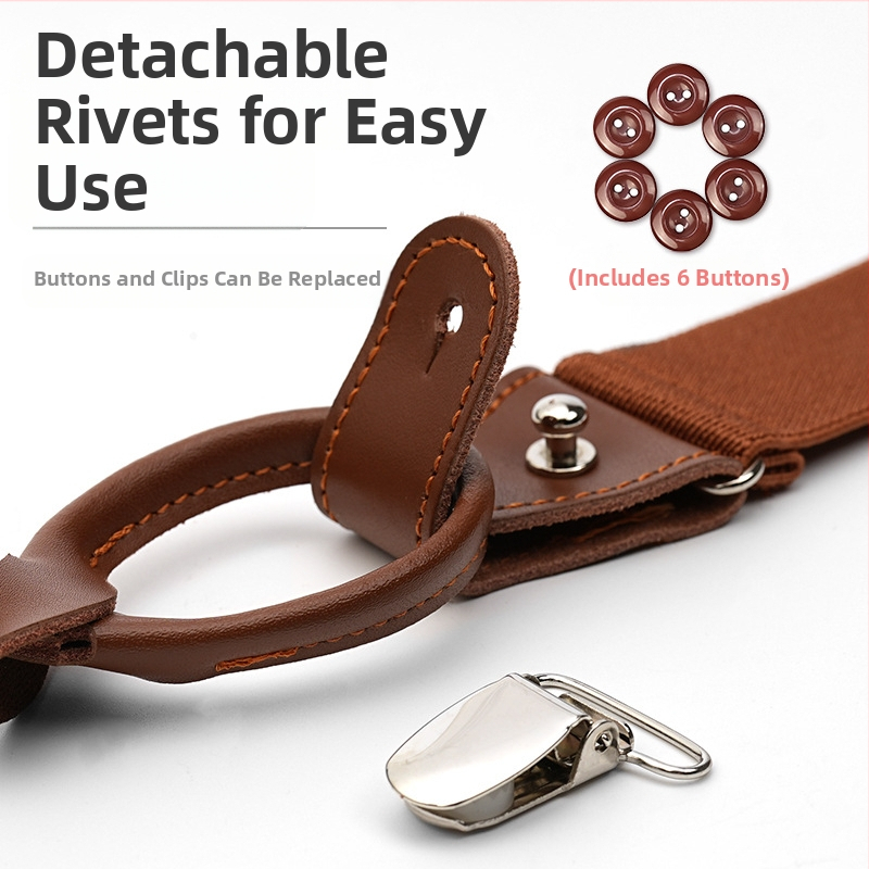 Мъжки костюм с презрамка за риза, мъжки панталони за възрастни хора, еластична щипка за копчета, младежка каишка с копчета