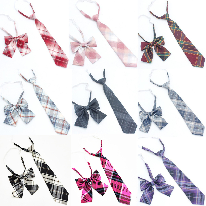 Παπιγιόν με καρό από εργοστασιακό σημείο για κορίτσια, δωρεάν παπιγιόν, ιαπωνικό κολεγιακό στυλ, JK ομοιόμορφο σετ παπιγιόν