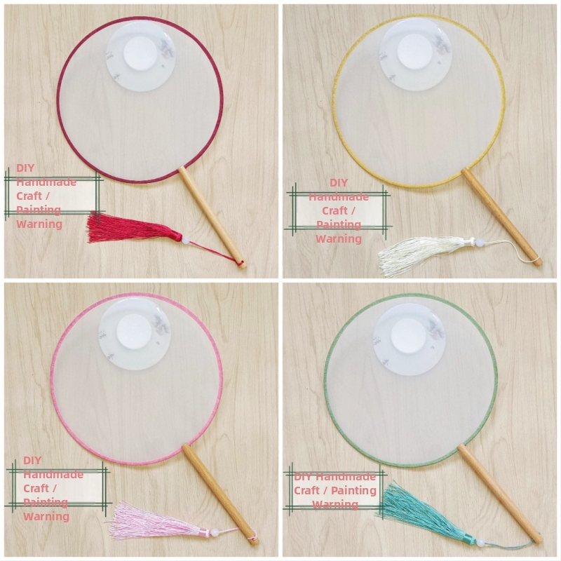 Tradičný okrúhly vejár s výšivkou svojpomocne, ručný kvetinový vejár, vejárové rebrá, polopriehľadný hodvábny povrch, firemný darček