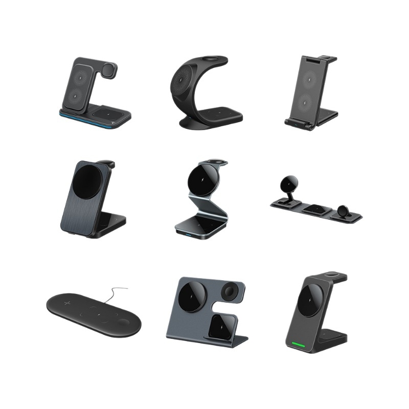 Pārrobežu trīs vienā magnētiskais bezvadu lādētāja galda kronšteins Apple bezvadu uzlādei biznesa dāvanu pielāgošanai