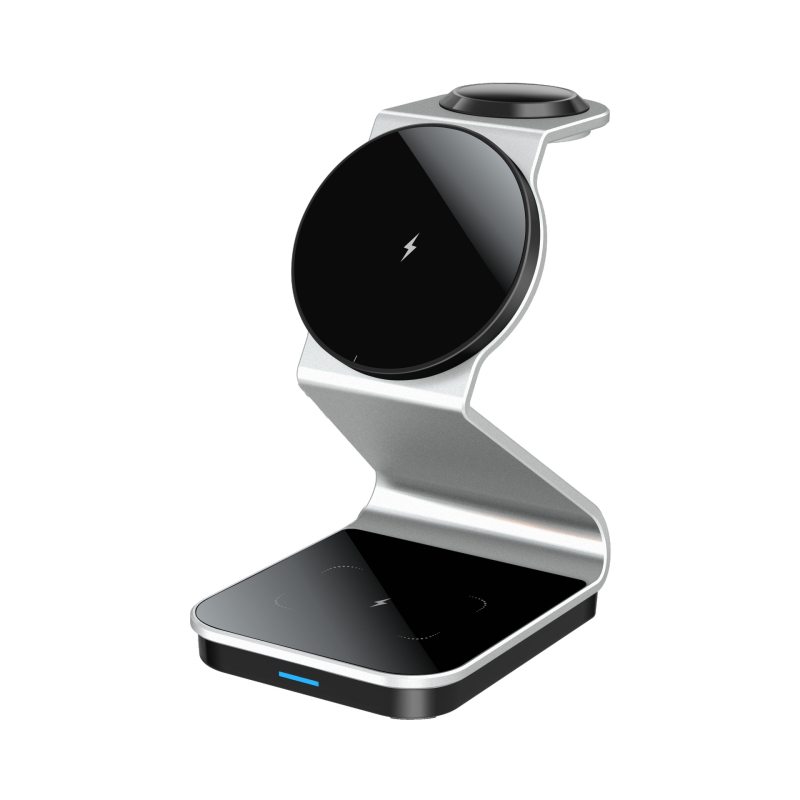 Pārrobežu trīs vienā magnētiskais bezvadu lādētāja galda kronšteins Apple bezvadu uzlādei biznesa dāvanu pielāgošanai