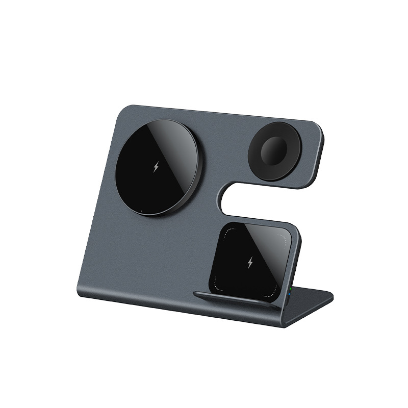 Pārrobežu trīs vienā magnētiskais bezvadu lādētāja galda kronšteins Apple bezvadu uzlādei biznesa dāvanu pielāgošanai