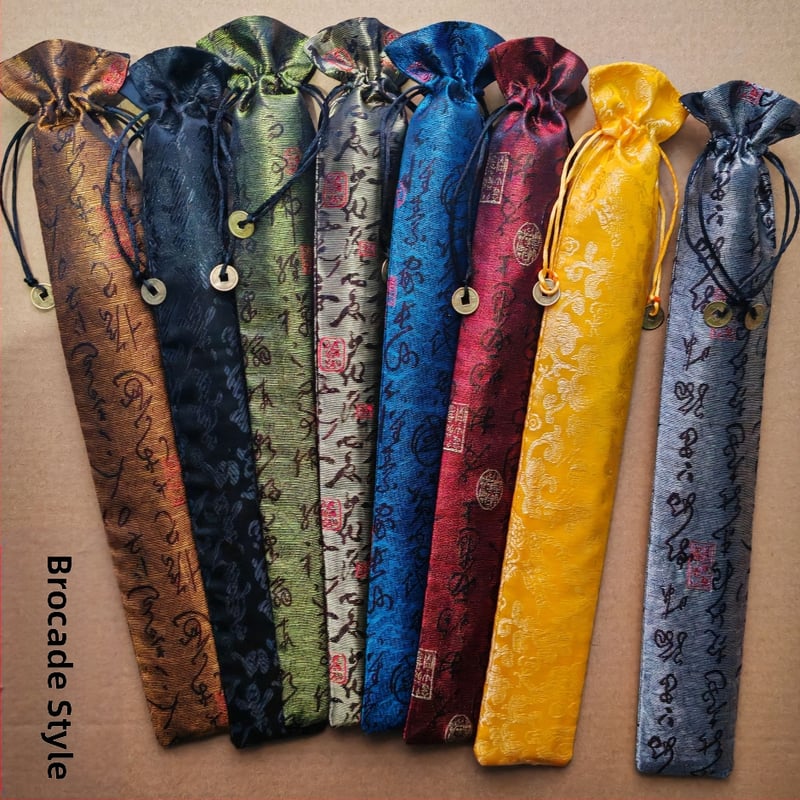 ♡Sac pliabil tip evantai, evantai tip evantai cu text de macara și caligrafie, 6/7/8/9,5/10 inch, in brocart, bumbac