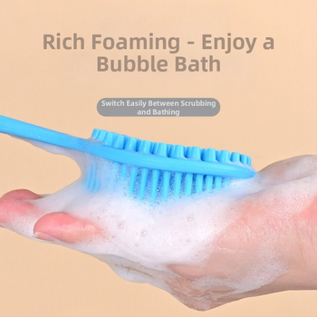 Piiriülene silikoonist pika varrega vannihari puhastus- ja massaaži jaoks, laisk vannihari, selja artefakt, vannitoa kahepoolne vannihari, hulgimüük