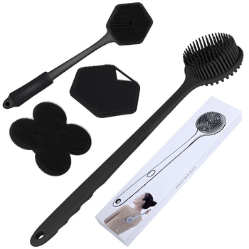 Piiriülene silikoonist pika varrega vannihari puhastus- ja massaaži jaoks, laisk vannihari, selja artefakt, vannitoa kahepoolne vannihari, hulgimüük