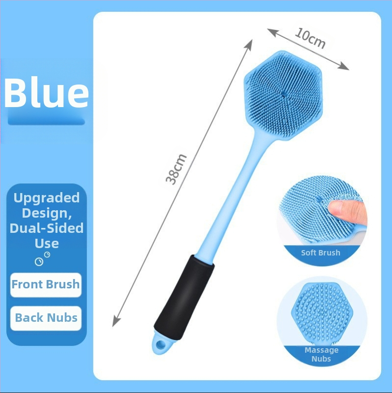 Piiriülene silikoonist pika varrega vannihari puhastus- ja massaaži jaoks, laisk vannihari, selja artefakt, vannitoa kahepoolne vannihari, hulgimüük