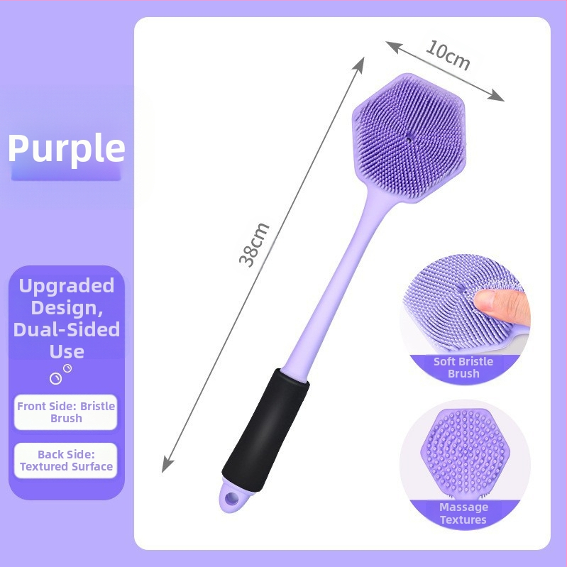 Piiriülene silikoonist pika varrega vannihari puhastus- ja massaaži jaoks, laisk vannihari, selja artefakt, vannitoa kahepoolne vannihari, hulgimüük